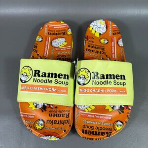 Naruto Ramen Noodles Soup Sandals Mens Size 10 Sport Slides Bioworld NWT